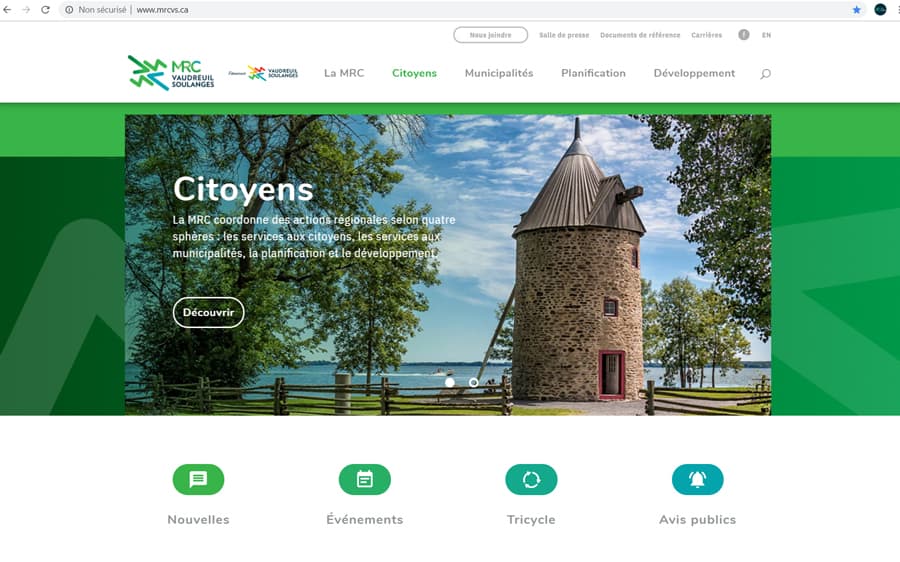 DEV et la MRC de Vaudreuil-Soulanges dévoilent leurs nouveaux sites Internet