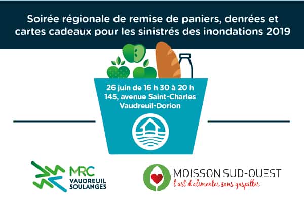 Soirée régionale de remise de paniers, denrées et cartes cadeaux pour les sinistrés des inondations 2019