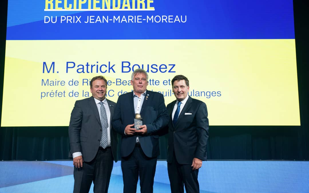 Patrick Bousez, maire de Rivière-Beaudette et préfet de la MRC de Vaudreuil-Soulanges, remporte le prix Jean-Marie-Moreau