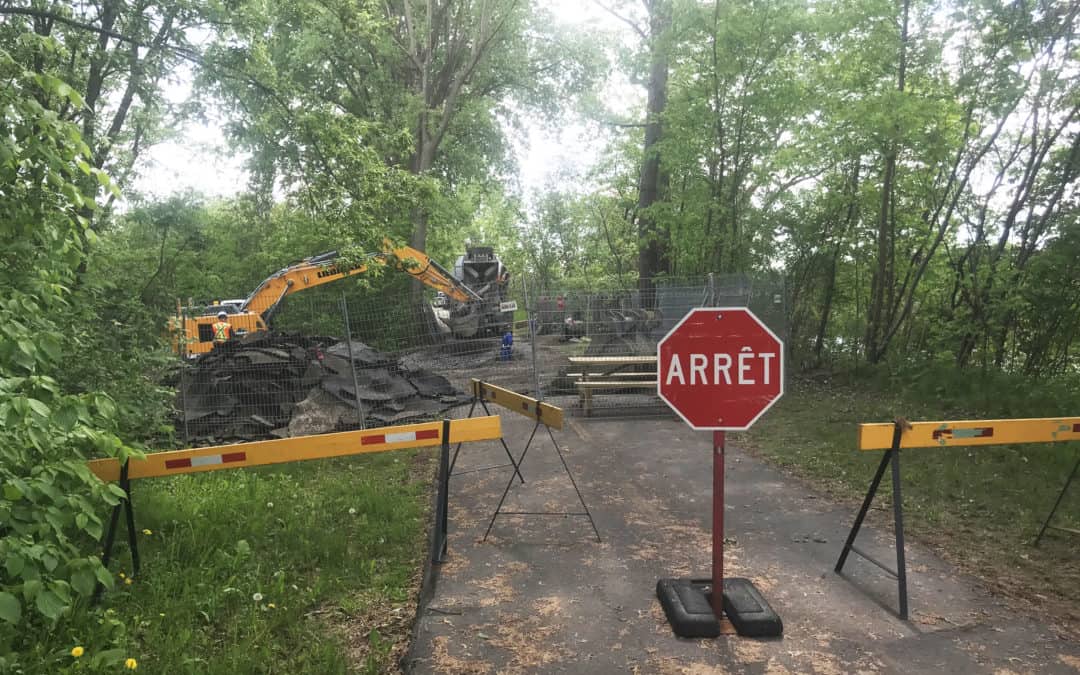 La MRC réalise des travaux de stabilisation aux abords du canal de Soulanges