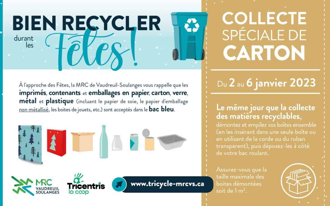 Collecte spéciale de boîtes de carton du 2 au 6 janvier 2023